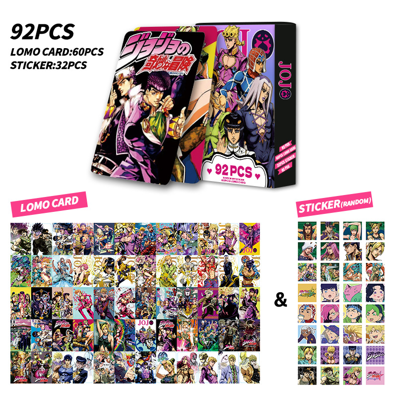 Jojo Anime Merchandise - 92PCS Photo Cards JOJO Double-Sided Small