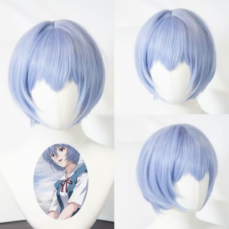 EVA Ayanami Rei cosplay wig sh - Evangelion Anime Merchandise recension och pris
