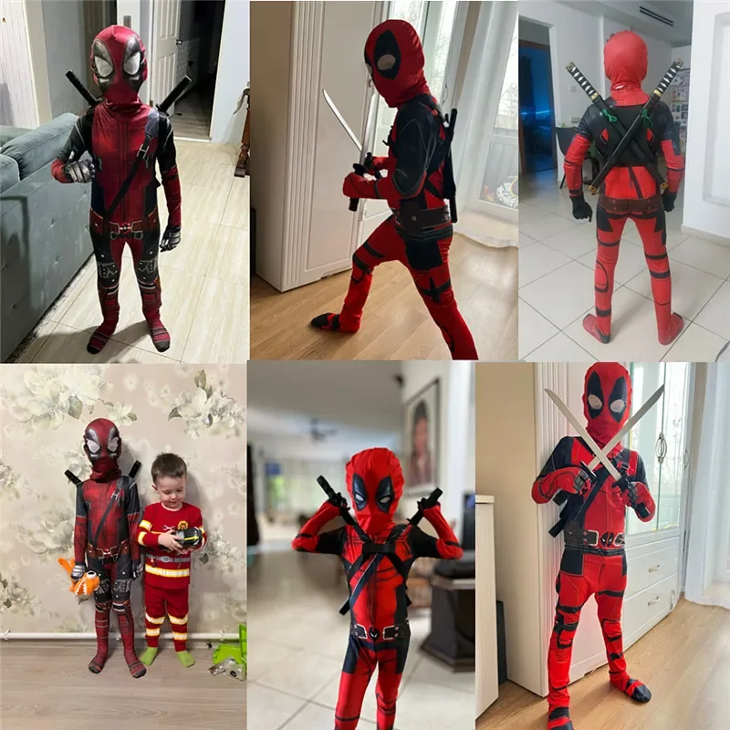 3-12Y Kids Deadpool Costume wi - Cosplay Prop Sword recension och pris