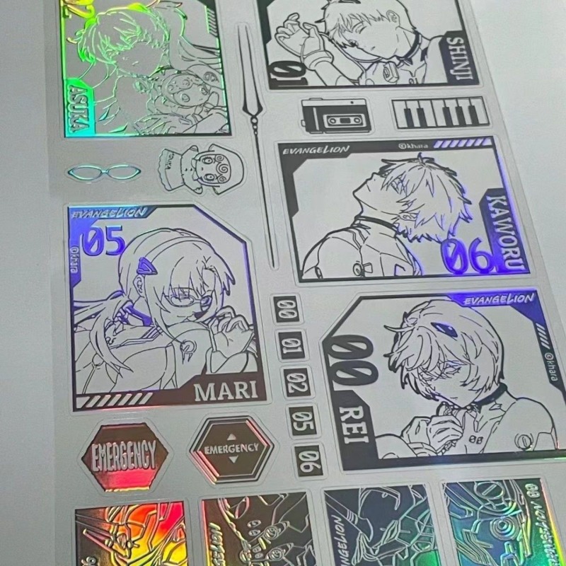 EVA Laser Sticker Shinji Rei A - Evangelion Anime Merchandise recension och pris